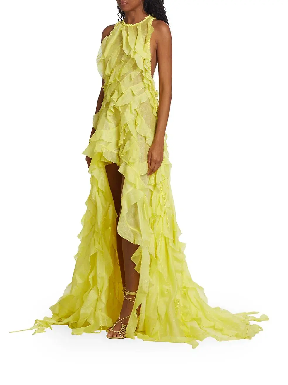 Zimmermann Wonderland Sleeveless Ruffle Gown Lemon Size 1/AU 10 - Image 3