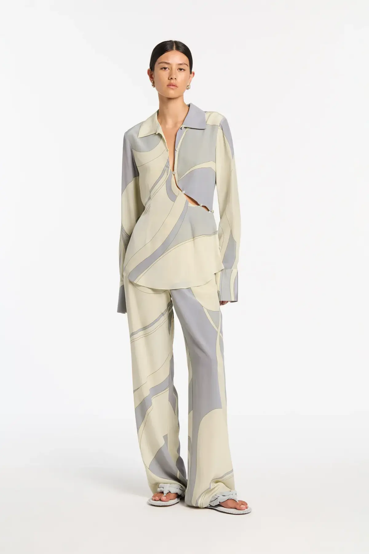 Sir The Label Adrianna Buttoned Shirt And Pant Set Cesco Print Size 8 - Image 1