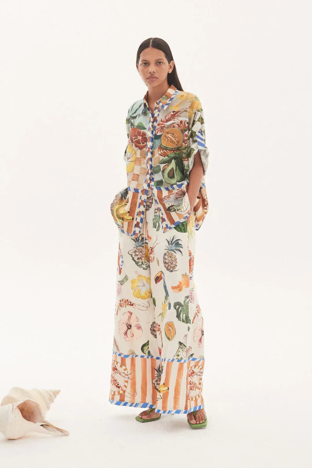 Alemais Theo Oversized Shirt And Pant Set Multi Size 8 - Image 1