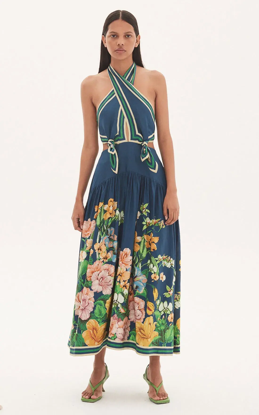 Alemais Lyla Halter Midi Dress Print Size 8 - Image 2