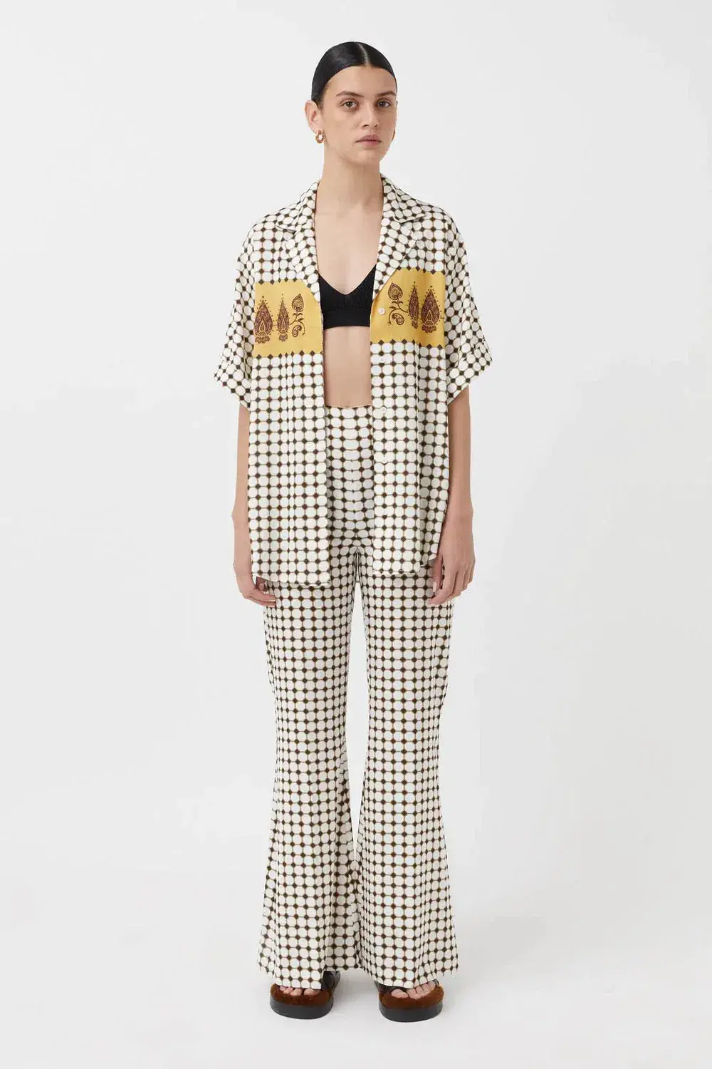 Camilla And Marc Ravioli Shirt And Pant Set Honey/Multi Size 10 - Image 1