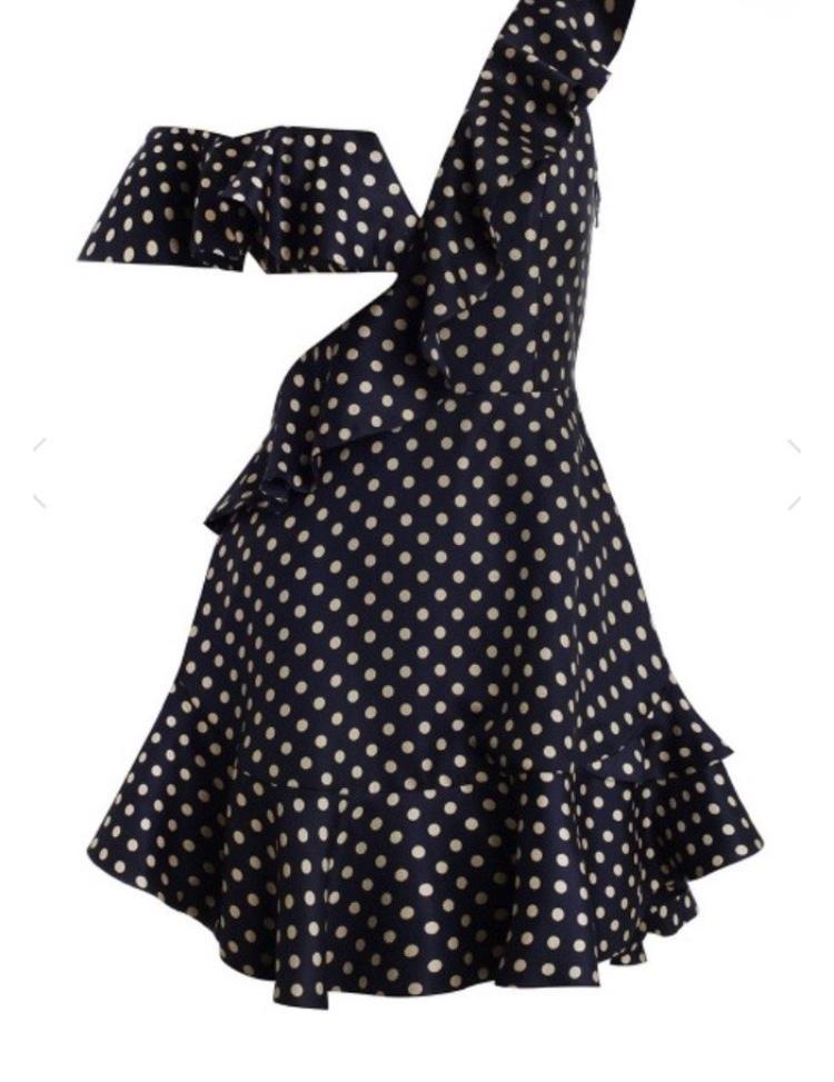 Zimmermann Rife Flounce Midi Dress Navy Mustard Print Size 0 / AU 8 - Image 3