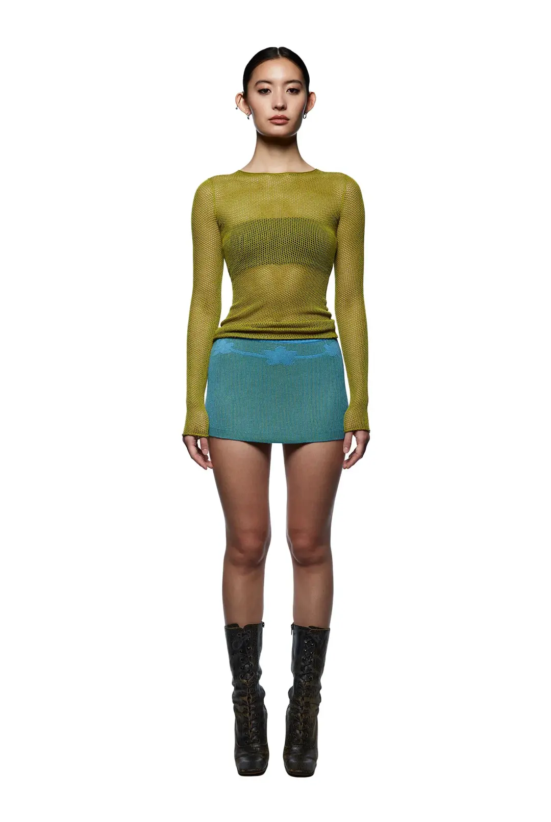 Tank Air Studio Lotus Mini Skirt Aqua  Size 6  for rent on The Volte - main image