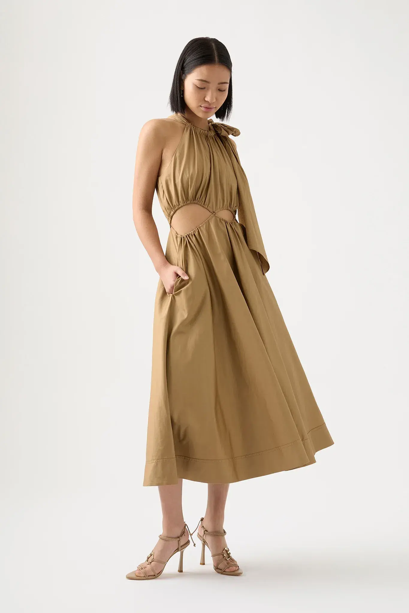 Aje Henriette Tie Strap Midi Dress Willow Size 12 - Image 1