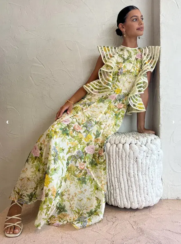 Alemais Eden Flounce Midi Dress Multi Size 12 - Image 7
