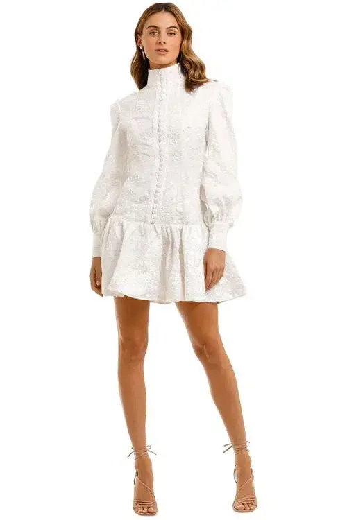 Leo Lin Rose Lace Short Dress White Size 10  - Image 1
