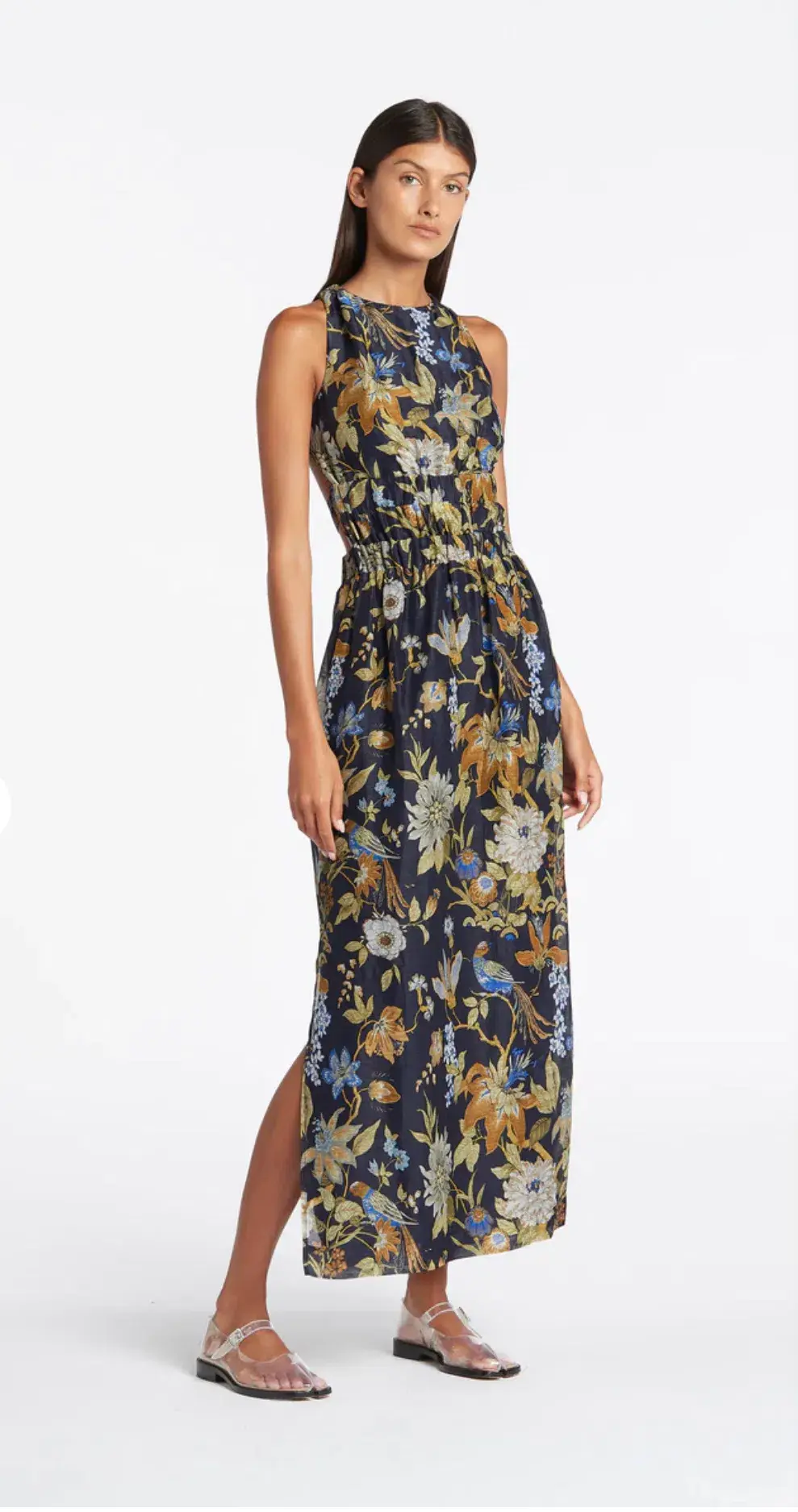 Sir the Label Lilian Cross Back Dress Navy Size AU 12 for rent on The Volte - main image