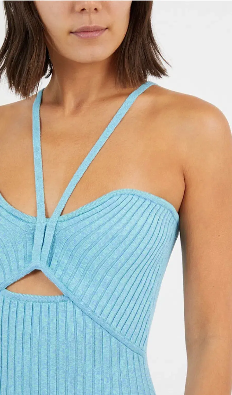 Anna Quan Galina Rib Knit Midi Dress Blue Size S / AU 8  for rent on The Volte - main image