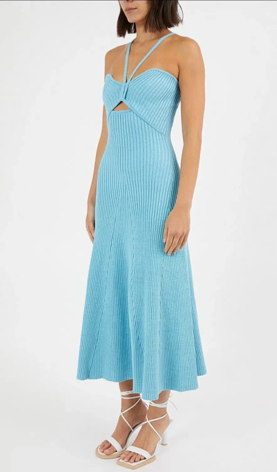 Anna Quan Galina Rib Knit Midi Dress Blue Size S / AU 8  for rent on The Volte - main image