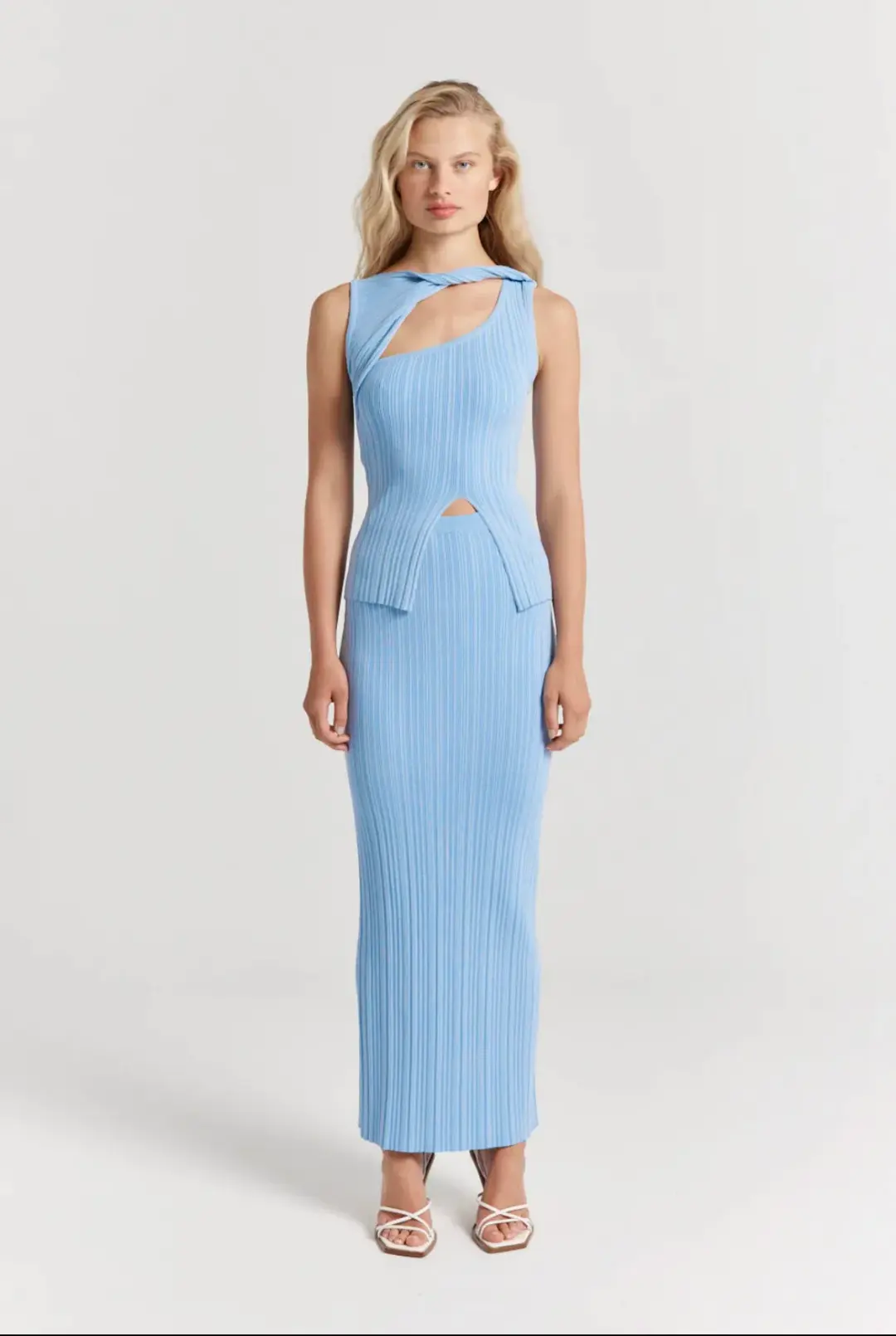 Henne Romee Knit Top & Skirt Blue Size AU 10 for rent on The Volte - main image