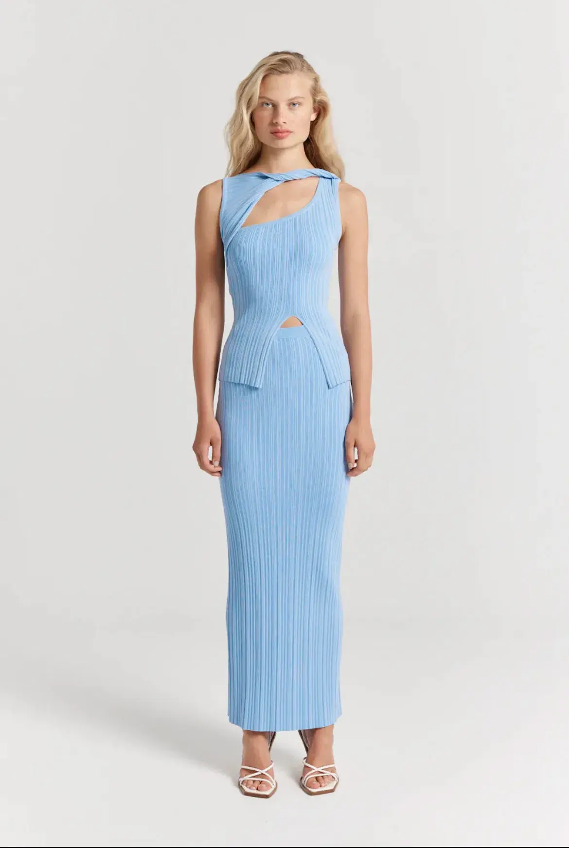 Henne Romee Knit Top & Skirt Blue Size AU 10 - Image 1