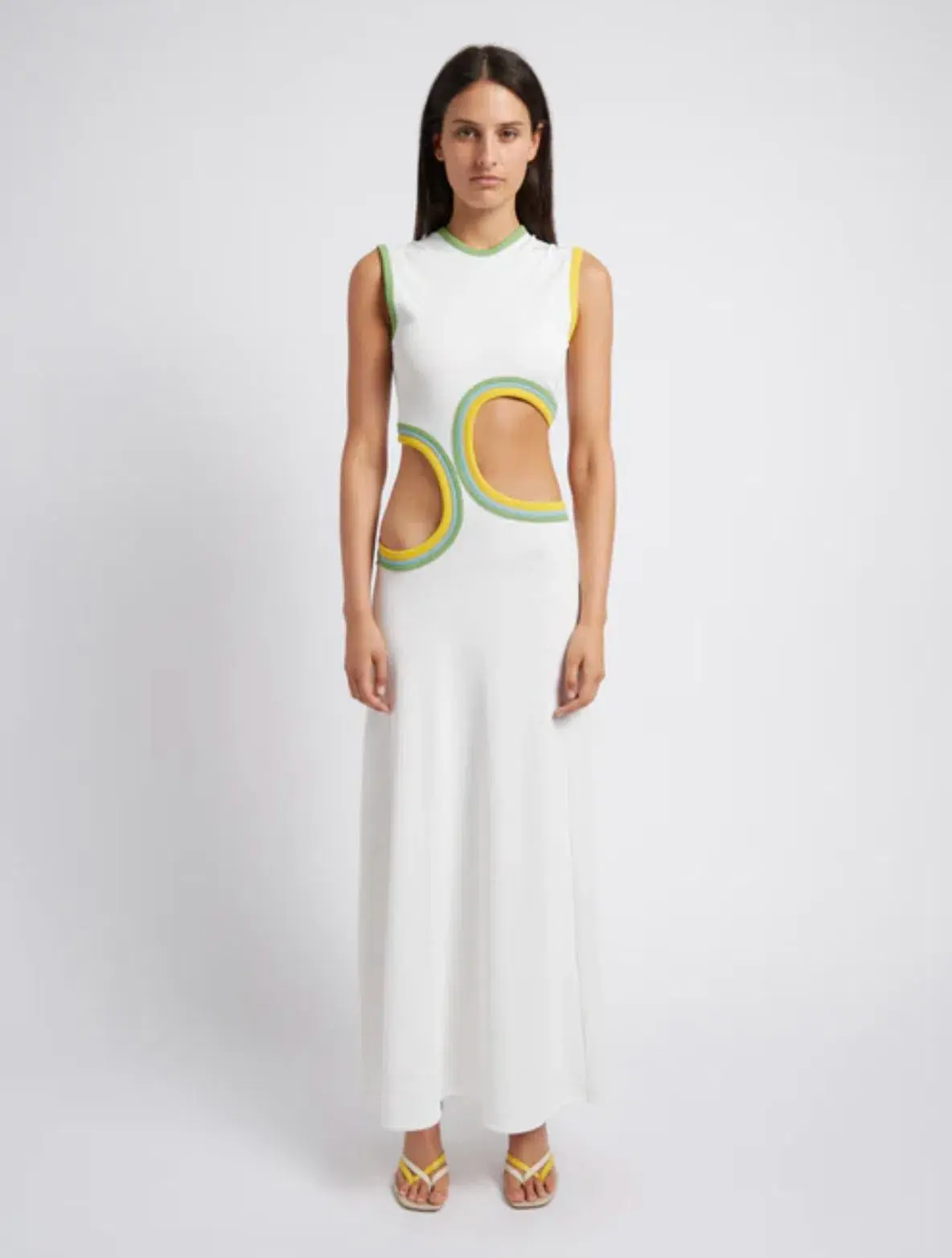 Christopher Esber Multi Paisley Cutout Torso Dress White AU 4 - Image 1