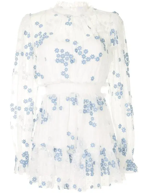 Alice McCall Floral-Print Transparent Playsuit Floral Size 6 - Image 4