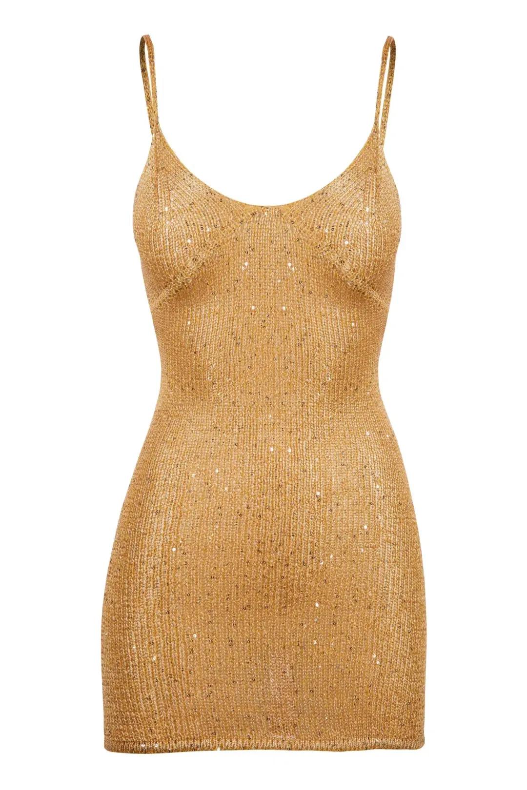 Asta Resort Delilah mini Dress in Sepia Sequin Gold Size 8 for rent on The Volte - main image