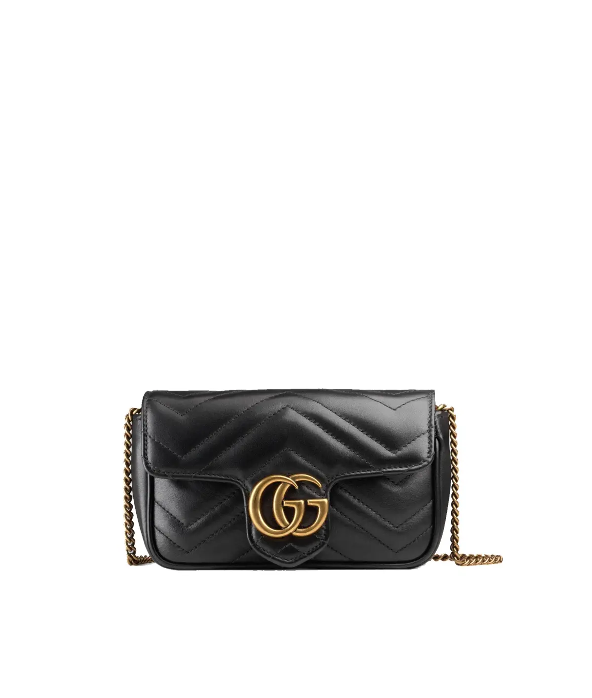 Gucci Marmont Matelelasse Leather Super Mini Bag Black  - Image 1