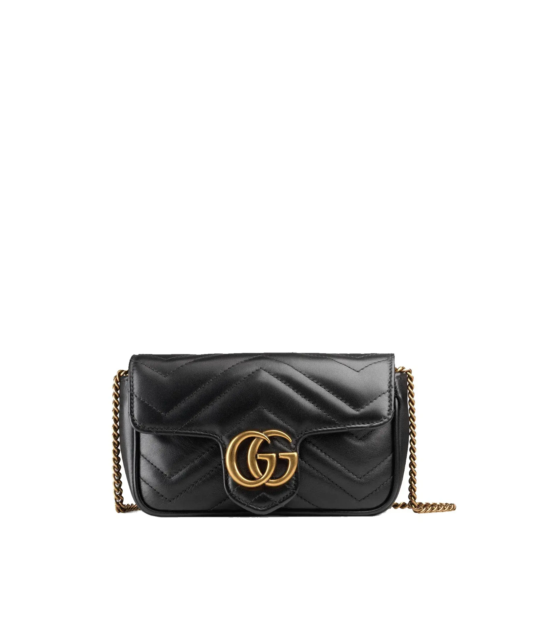 Gucci Marmont Matelelasse Leather Super Mini Bag Black  - Image 1