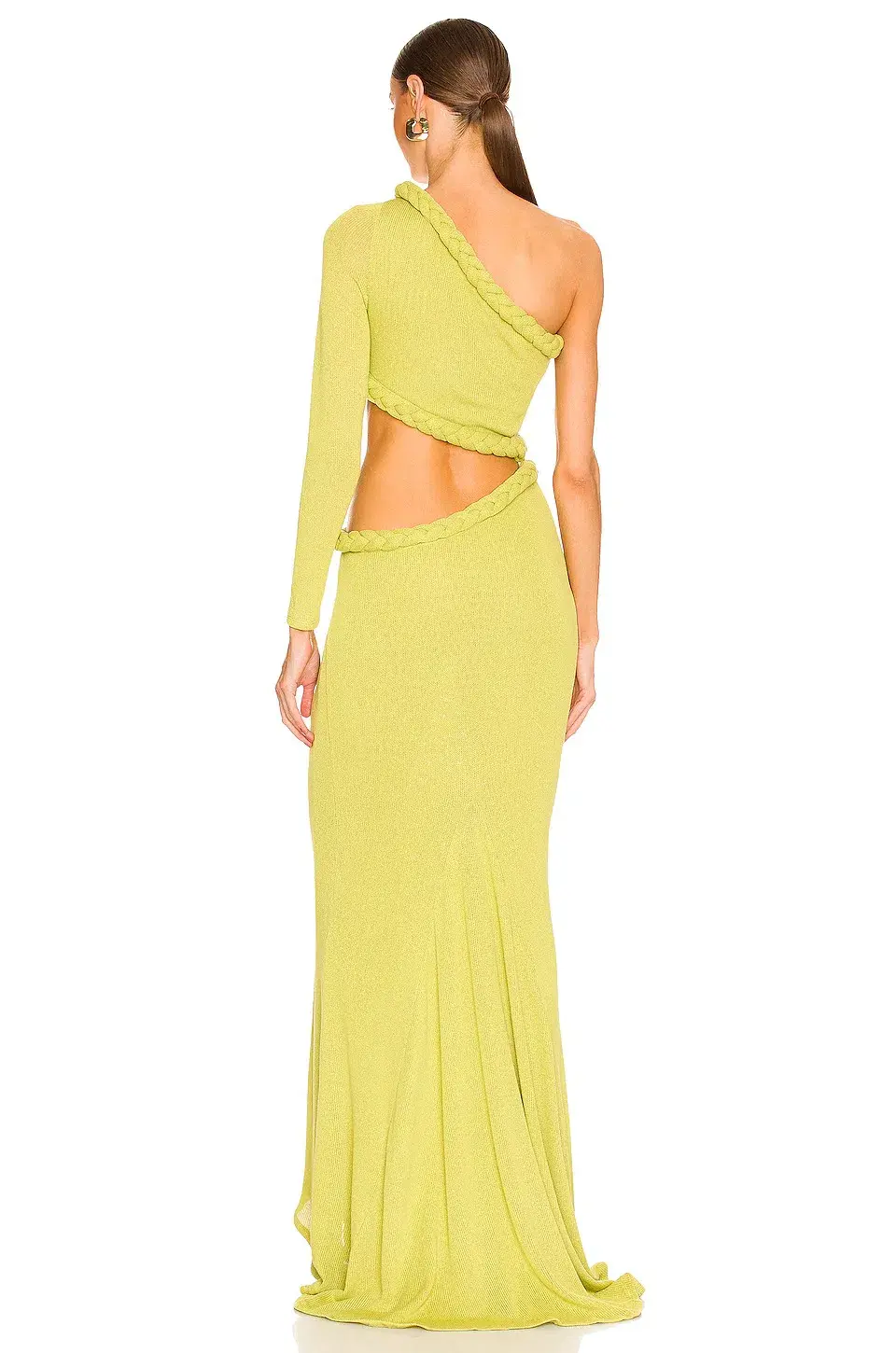 Bronx and Banco Dalia One Shoulder Knit Dress in Lime Size 6 - Image 4