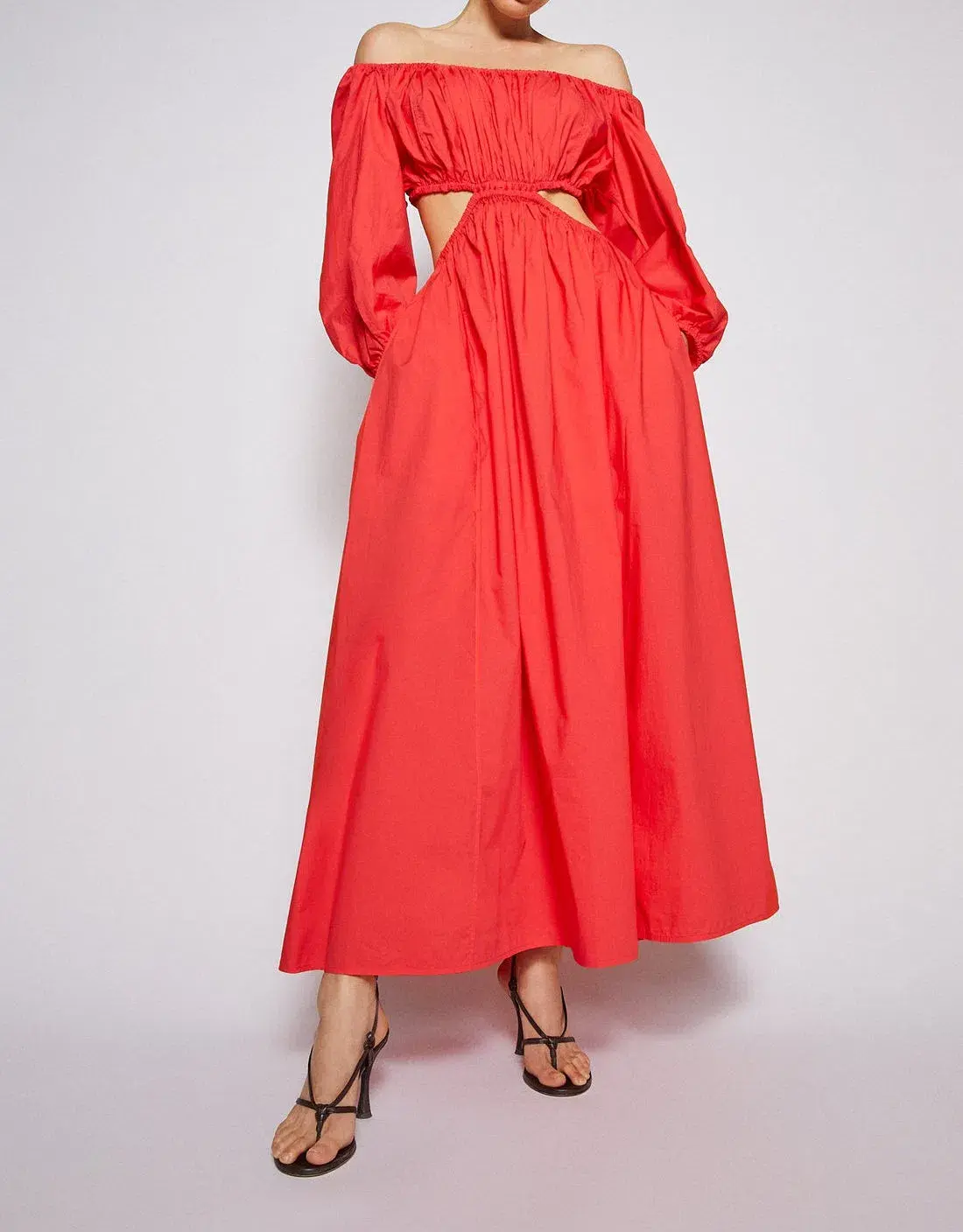Scanlan Theodore Parachute Cotton Gather Dress Poppy Size 8 - Image 3