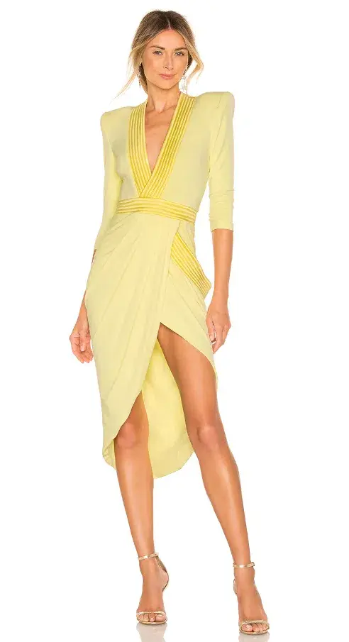 Zhivago Eye of Horus Dress Pastel Yellow Size 8 - Image 1