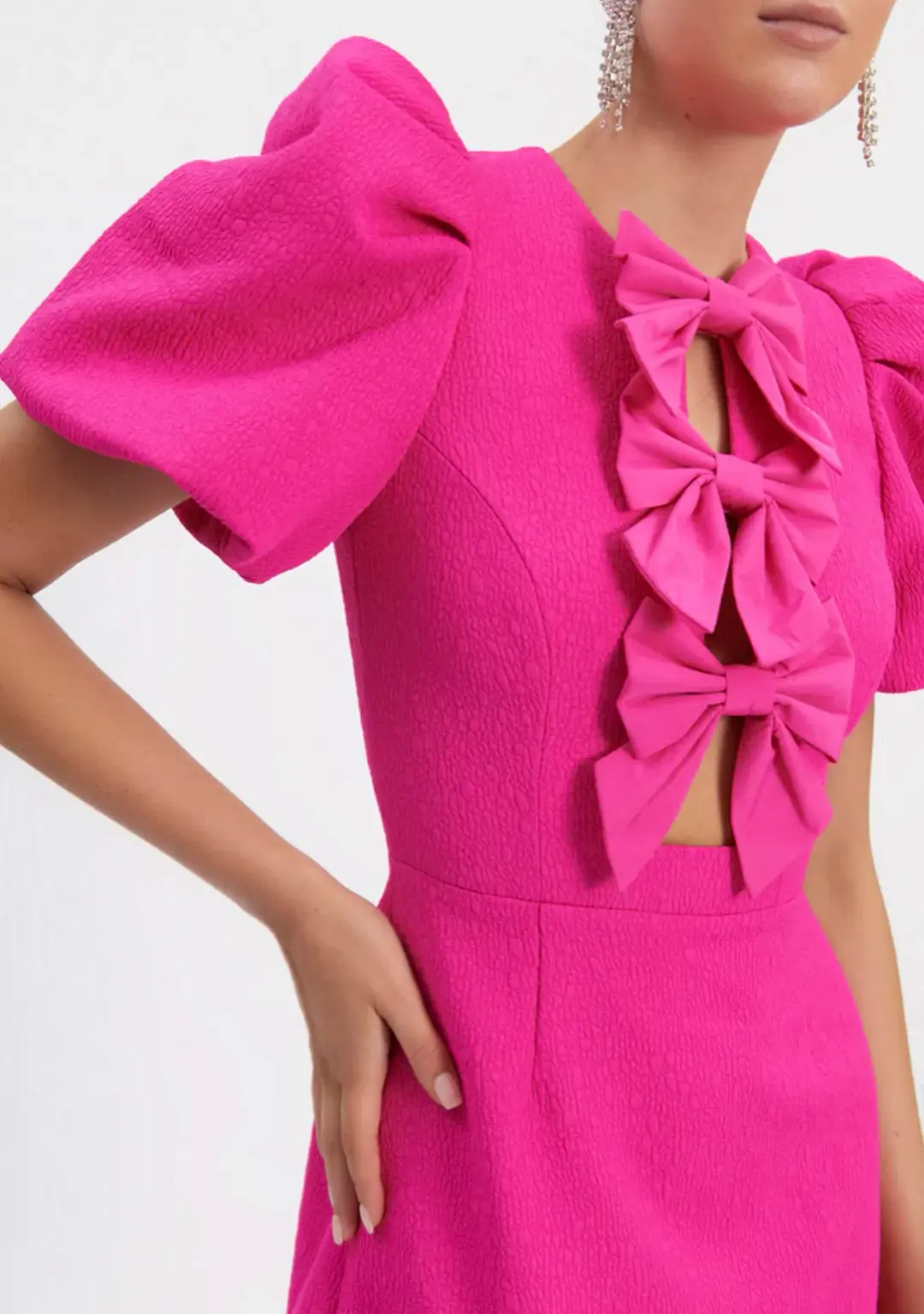 Rebecca Vallance Cecily Mini Dress Hot Pink Size 8 for rent on The Volte - main image