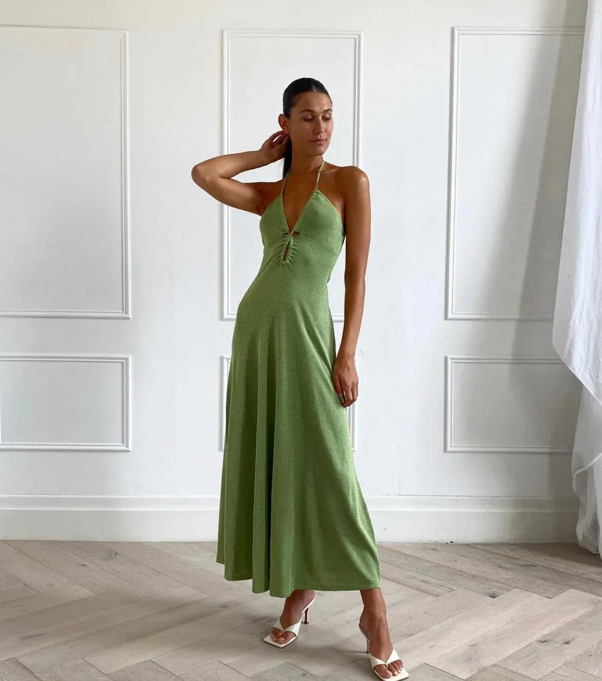 Bec & Bridge Indya Knit Maxi Dress Green Size 6  - Image 1