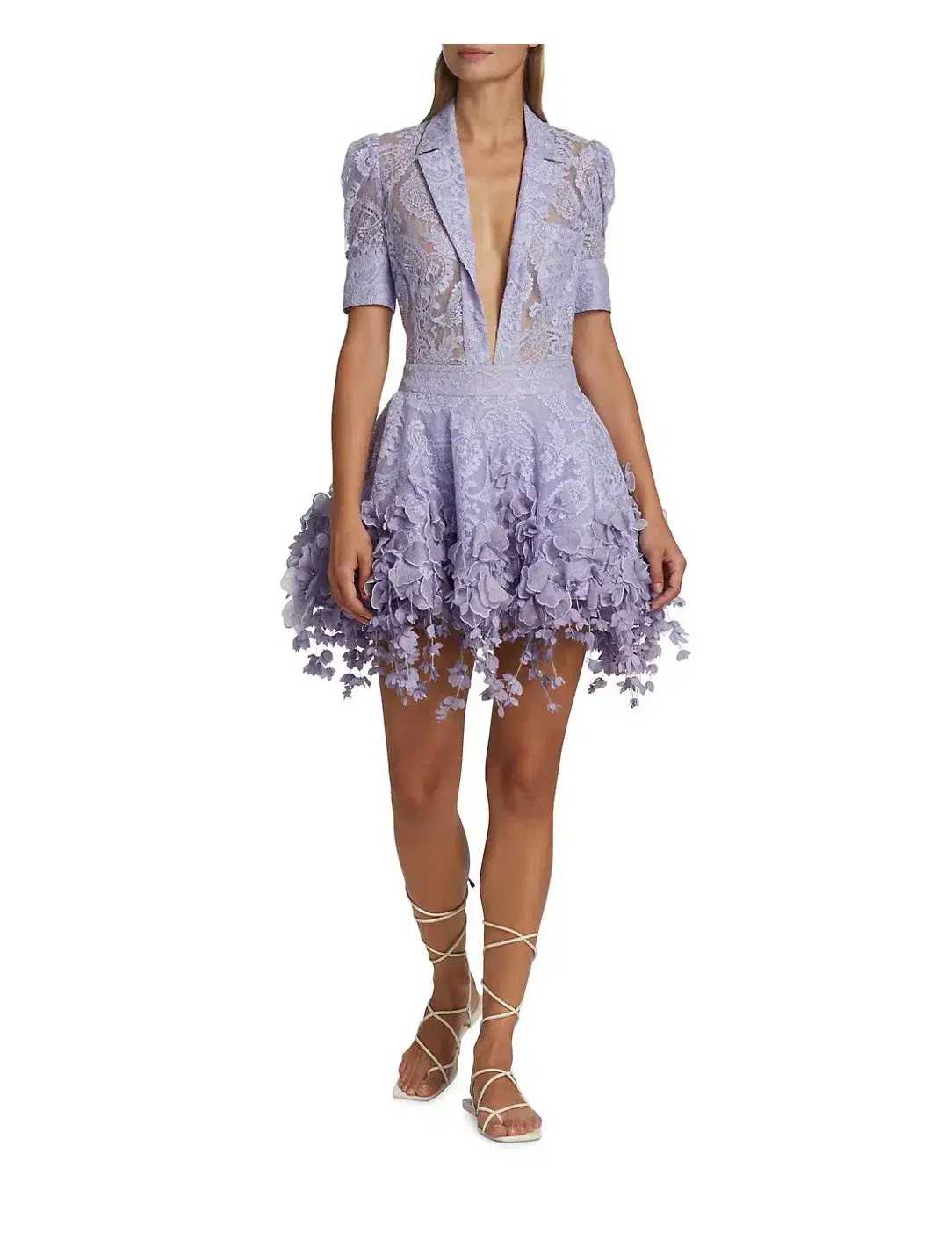 Zimmermann High Tide Lace Shirt and Flip Mini Skirt Set in Periwinkle Size 1 / Au 10 - Image 1