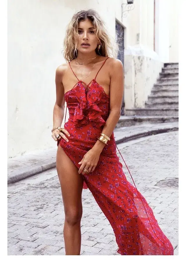 Rat & Boa Palermo Floral Maxi Dress Red Size L / Au 10-12  - Image 2