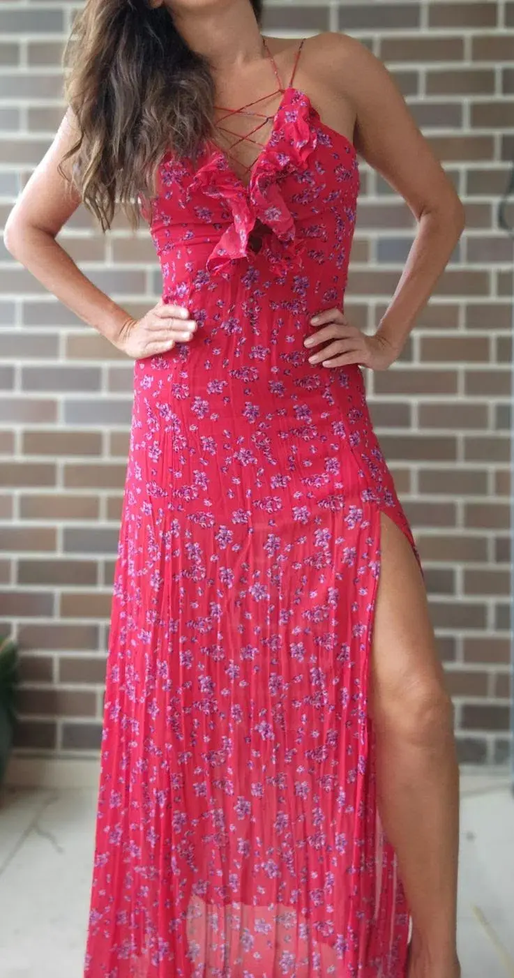 Rat & Boa Palermo Floral Maxi Dress Red Size L / Au 10-12  - Image 3