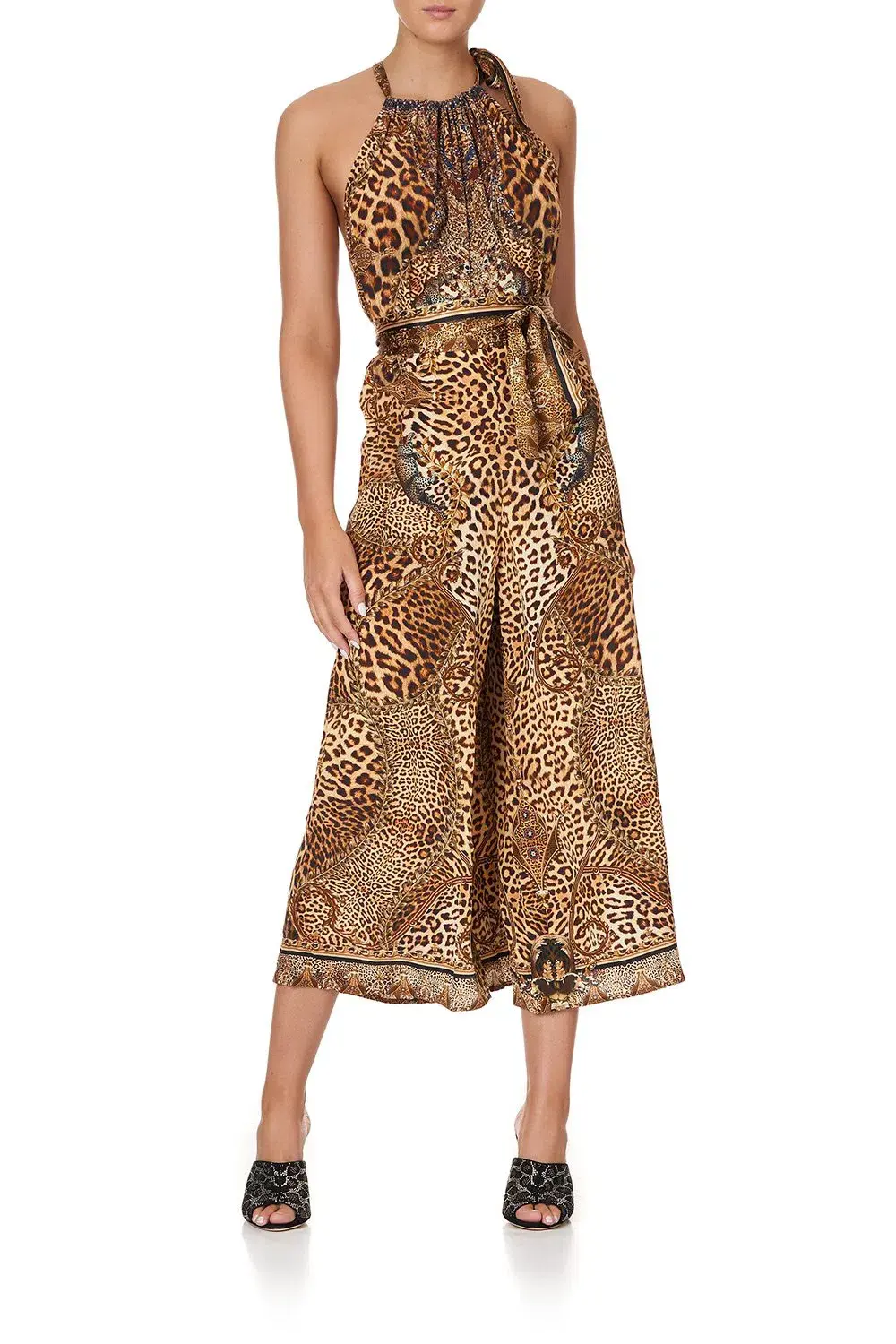 Camilla Drawstring Neck Jumpsuit in Lady Lodge Size L / Au 14 - Image 1