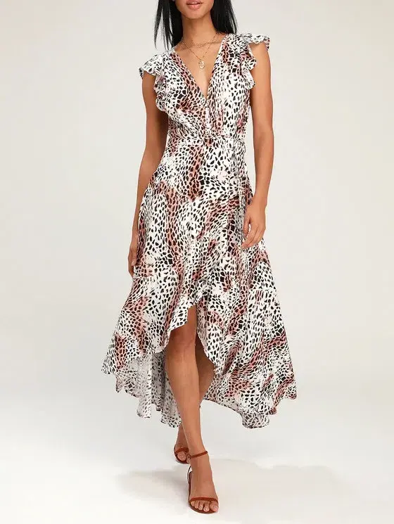 Kivari Zephyr Wrap Maxi Dress Leopard Print Size S / Au 8 - Image 1
