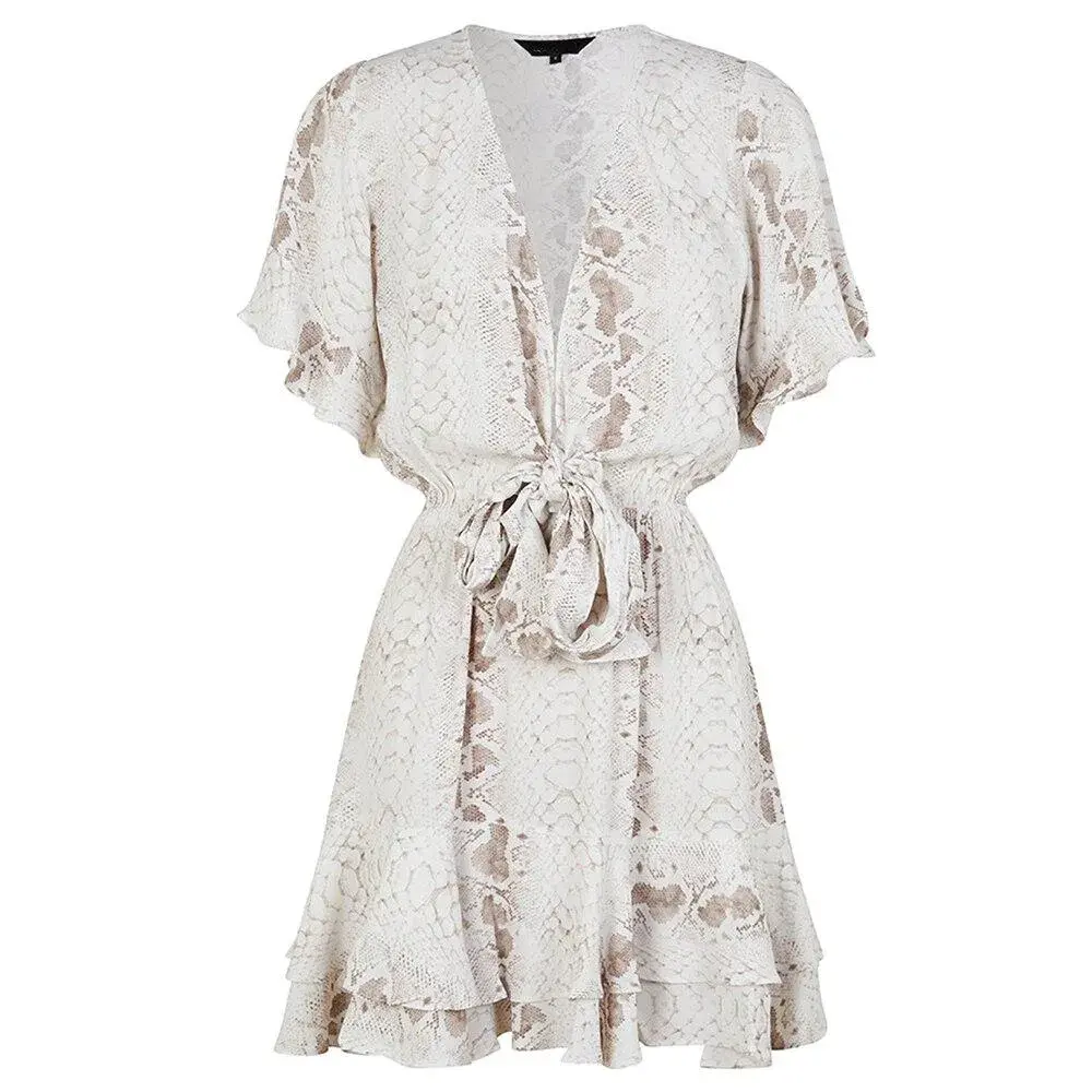 Kivari Zanzibar Tie Up Mini Dress Print Size S for rent on The Volte - main image