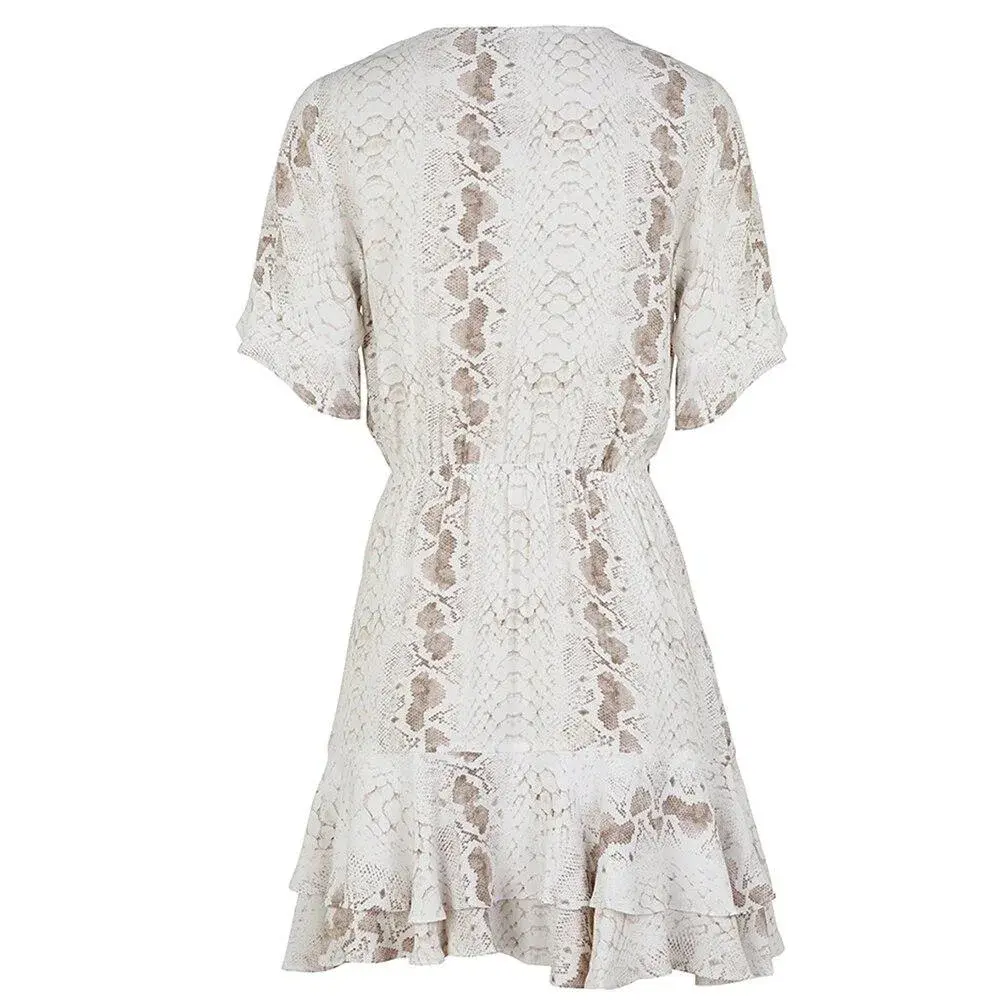 Kivari Zanzibar Tie Up Mini Dress Print Size S - Image 4