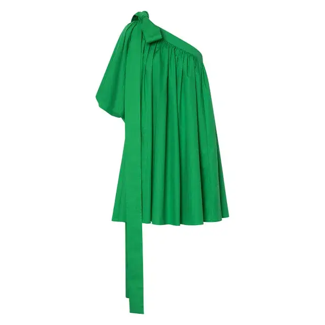 Oroton One Shoulder Gathered Mini Dress Meadow Size 4 / XXS - Image 3