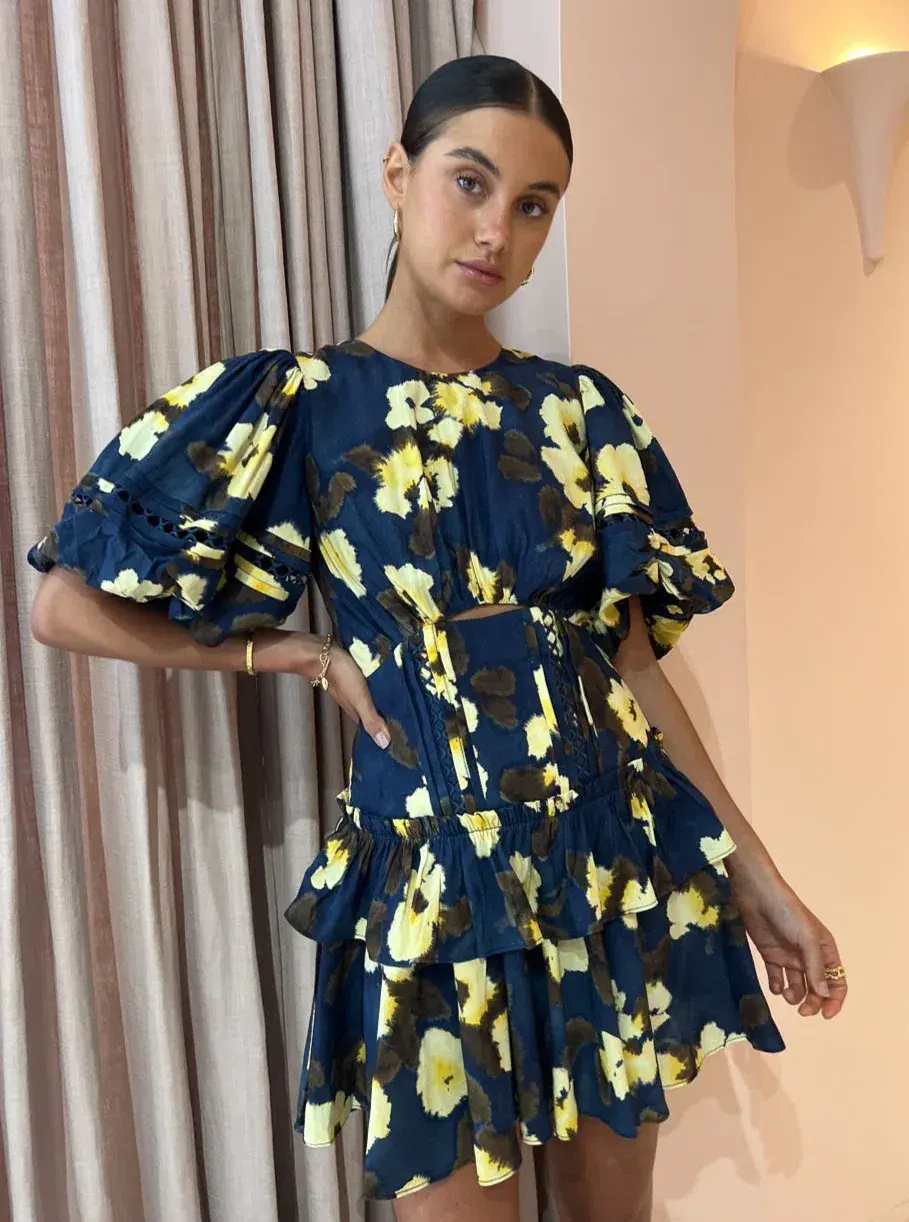Acler Clovelly Mini Dress in Floral Posy Floral Size AU 6 - Image 4
