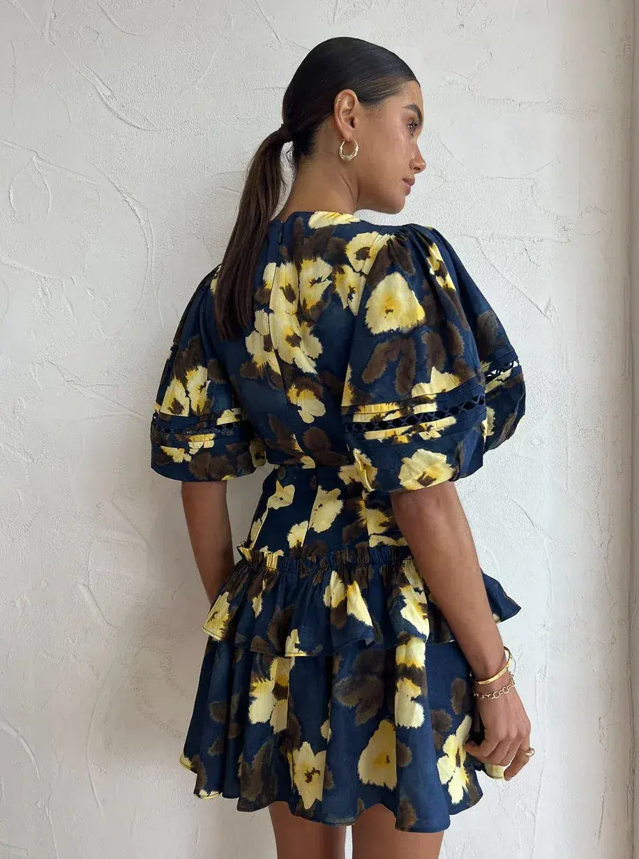 Acler Clovelly Mini Dress in Floral Posy Floral Size AU 6 for rent on The Volte - main image