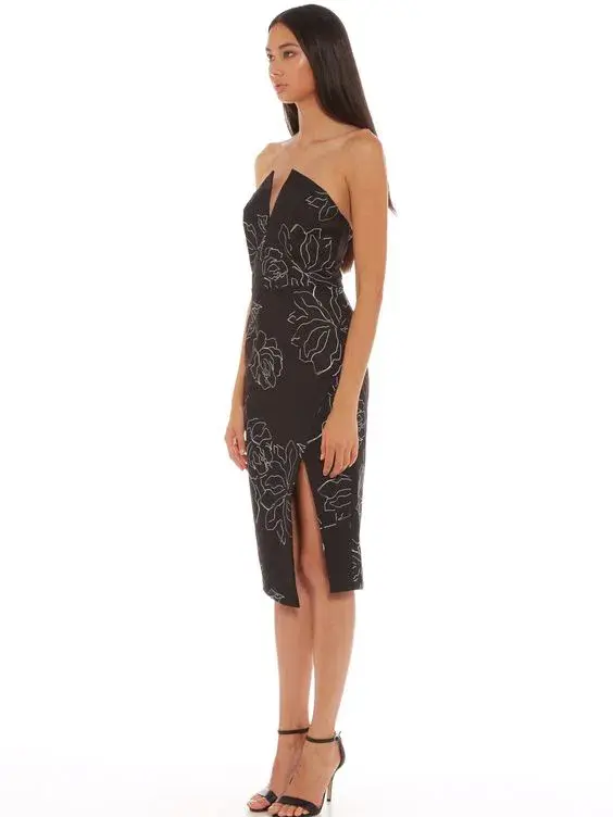 Talulah Loving You Strapless Midi Dress Black Size S / Au 8 for rent on The Volte - main image