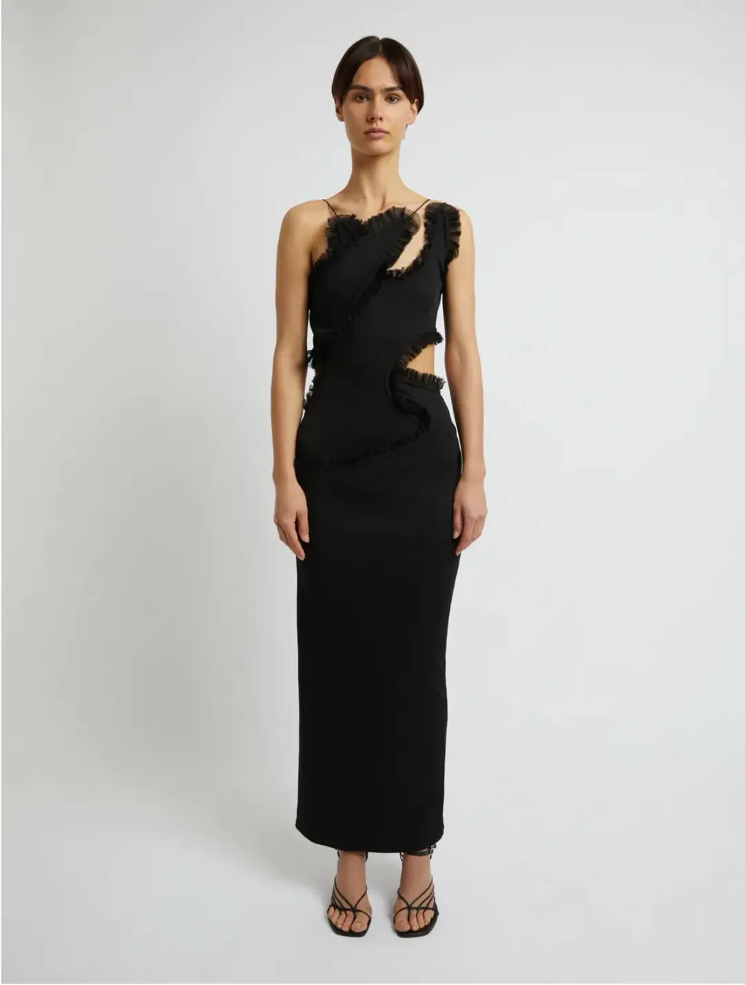 Christopher Esber Carina Interlinked Dress Black Size 6 / XS for rent on The Volte - main image