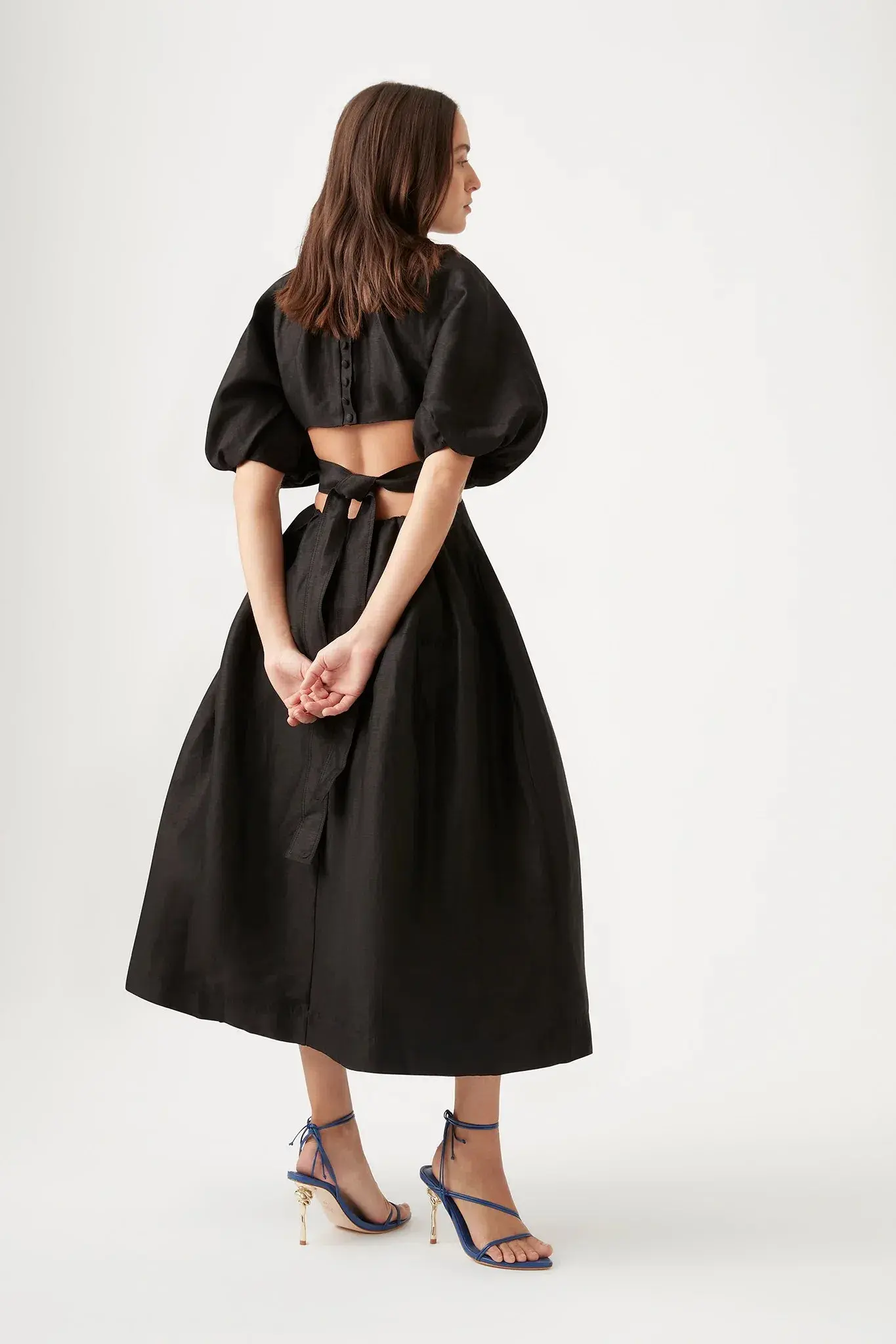 Mimosa Cut Out Midi Dress Black Size 8 - Image 3