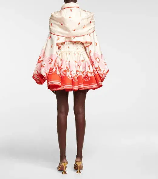 Zimmermann High Tide Silk Mini Dress Red Sailboats Size 0 / Au 8 - Image 3