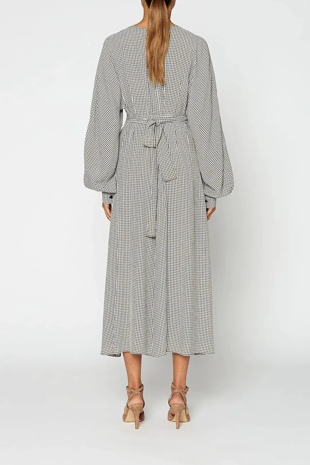 Scanlan Theodore Gingham Front Wrap Dress in Black/White Size S / Au 8 for rent on The Volte - main image