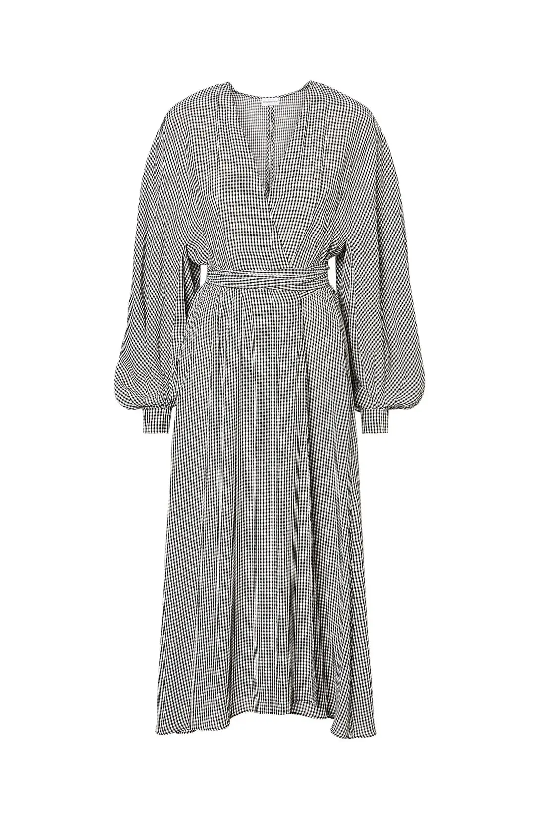 Scanlan Theodore Gingham Front Wrap Dress in Black/White Size S / Au 8 - Image 5