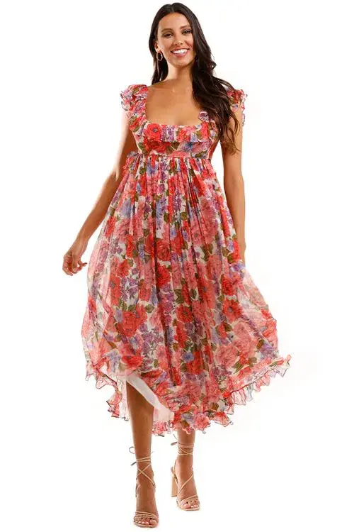 Zimmermann Poppy Frill Edge Mini Dress Floral Size 3/Au 14  for rent on The Volte - main image
