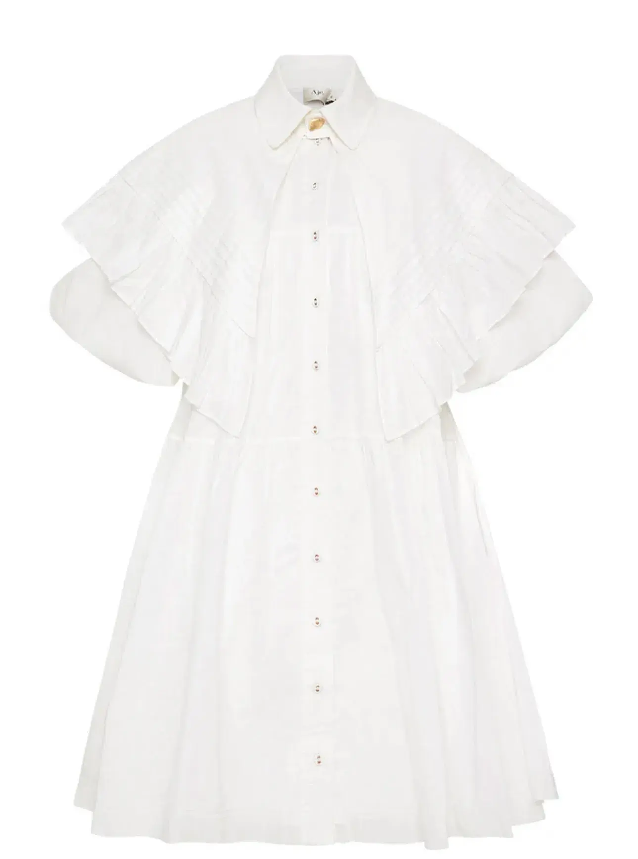 AJE Pablo Bib Smock Mini Dress Ivory Size 10 - Image 4