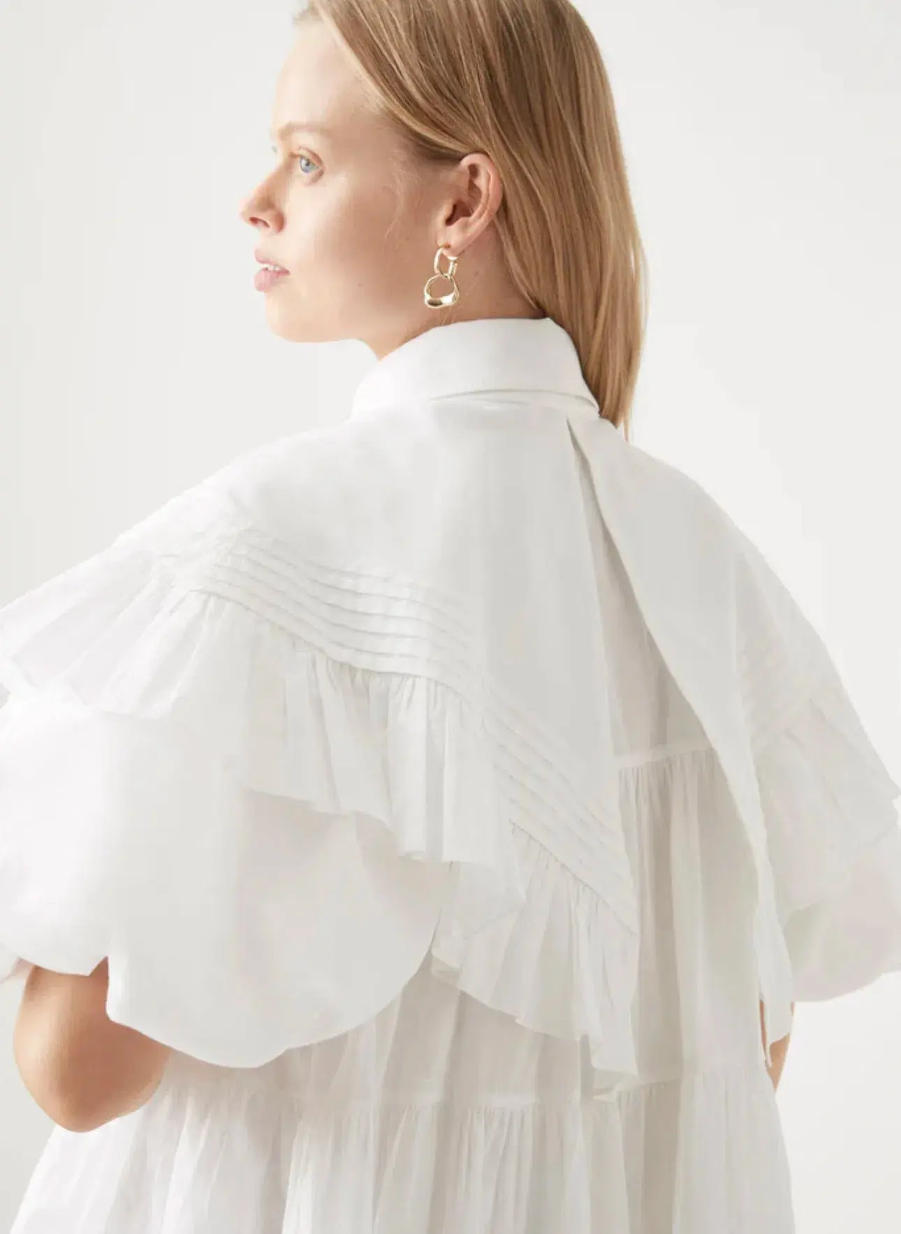 AJE Pablo Bib Smock Mini Dress Ivory Size 10 - Image 2