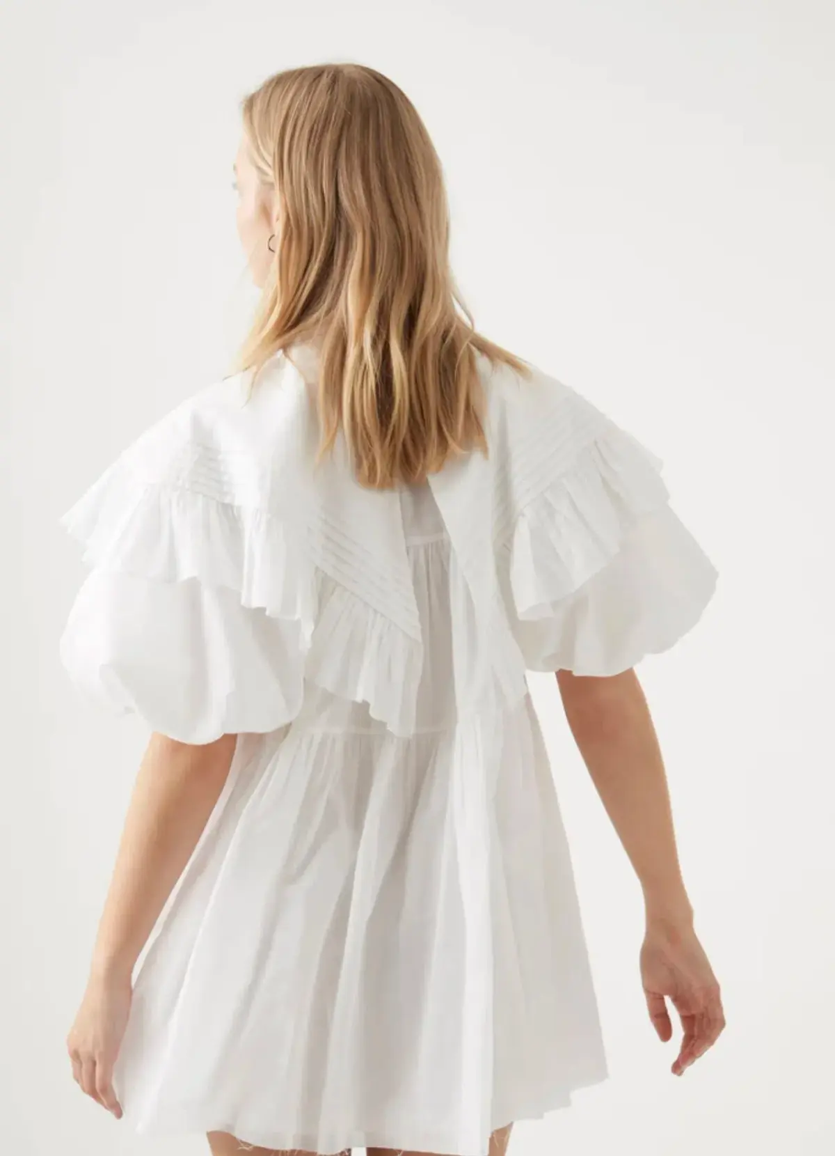 AJE Pablo Bib Smock Mini Dress Ivory Size 10 - Image 3