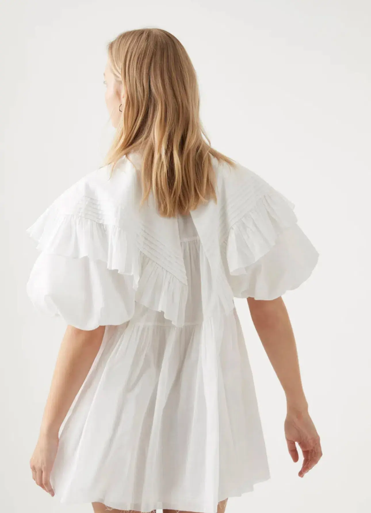AJE Pablo Bib Smock Mini Dress Ivory Size 10 - Image 3