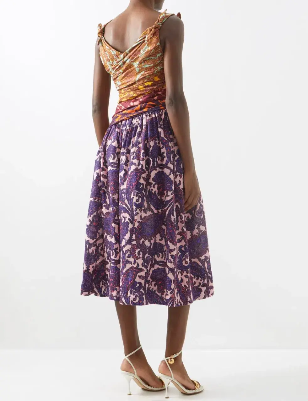 Zimmermann Tiggy Bow Midi Dress Spliced Paisley Size 3/Au 14 for rent on The Volte - main image