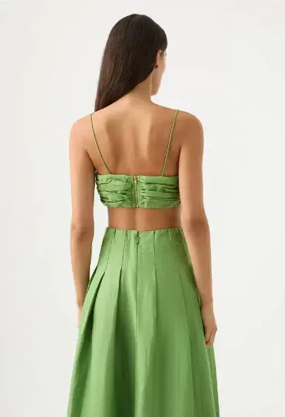 Aje Thea Draped Twist Crop & Paradiso Skirt Set Green Size 8 - Image 5
