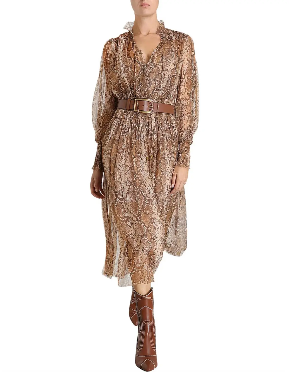 Zimmermann Botanica Python Silk Midi Dress Size 2/AU 12 - Image 1