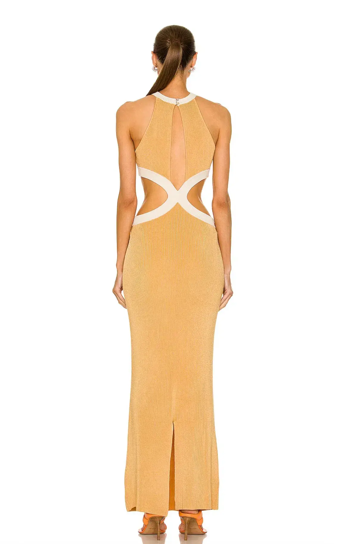 Auteur Studio Bridgit Maxi Dress Cream & Camel Size S/AU 8  - Image 3